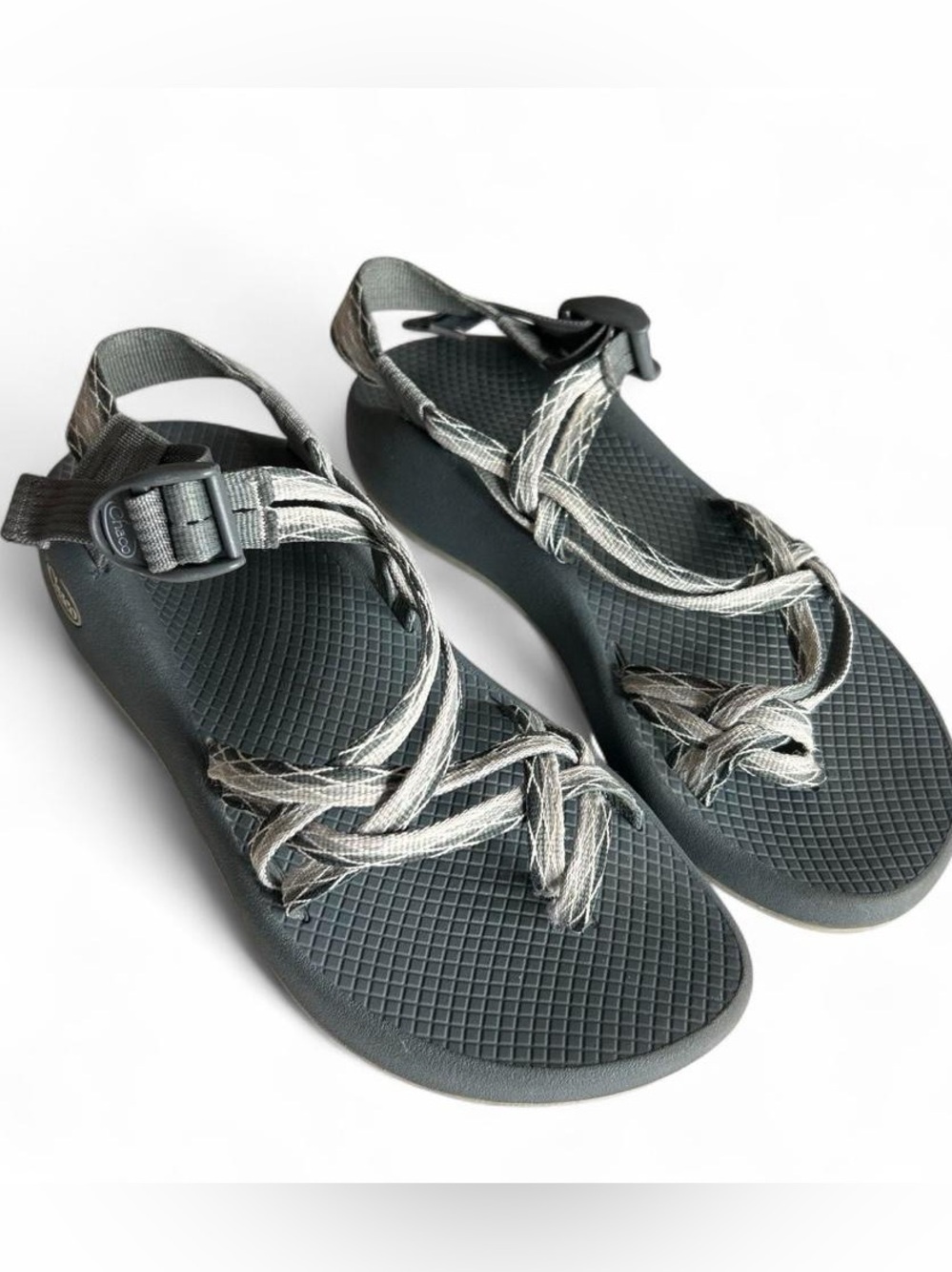 Chaco Women's Strappy Outdoor Sandals in Charcoal and Light Gray